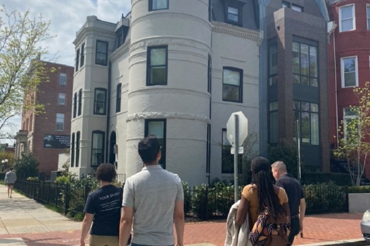 Guide Carolyn leading a tour off U Street