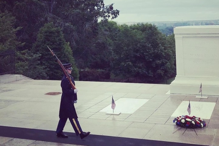 a man holding a kite