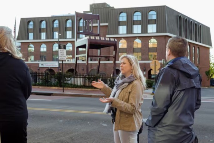 At the Big Chair on a walking tour of Anacostia