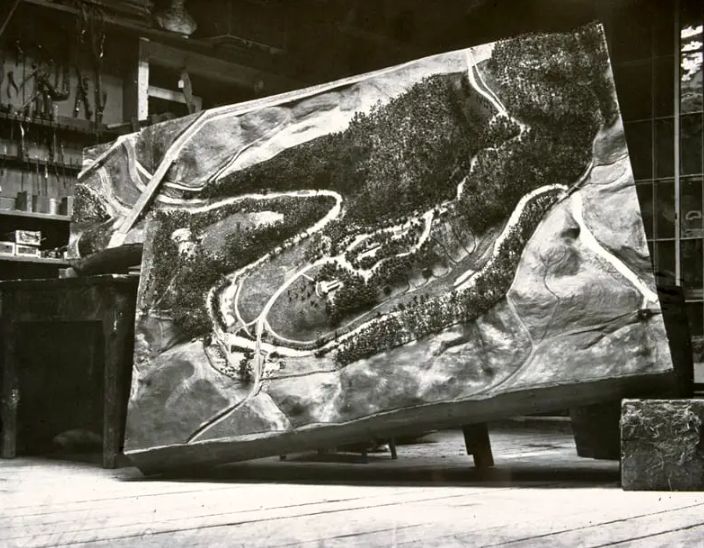 A model of National Zoological Park developed by Frederick Law Olmsted Sr.